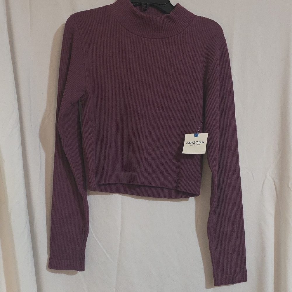 Arizona Ribbed Purple Long Sleeve Top